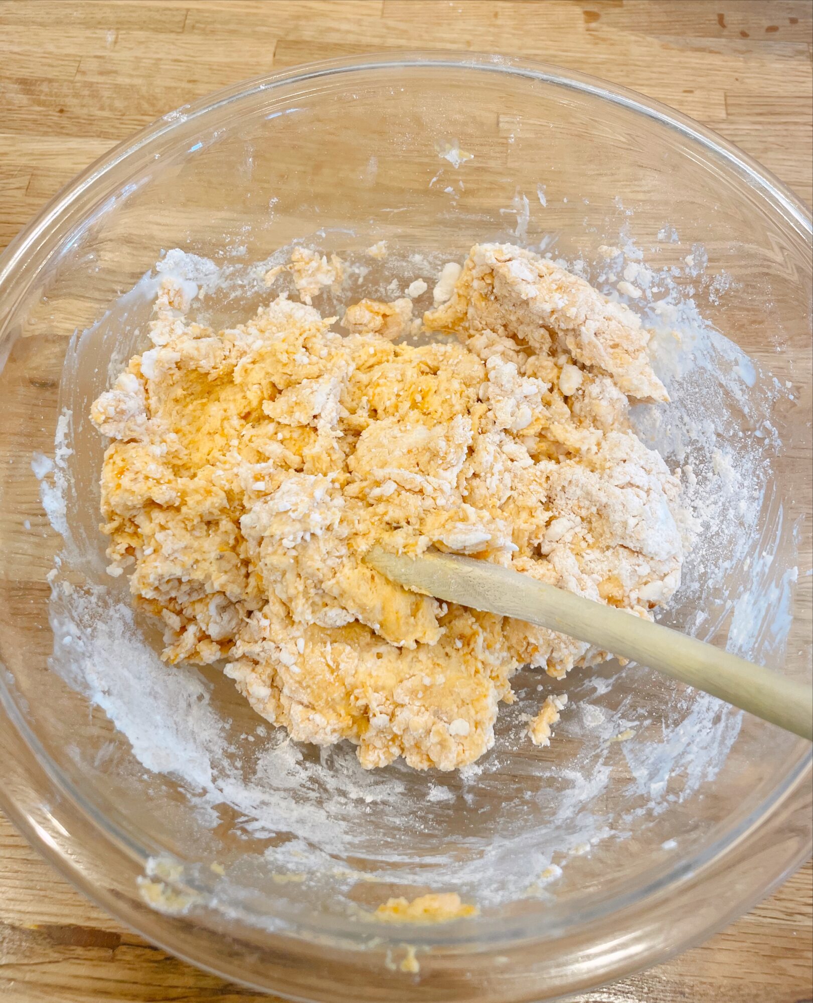 Sweet potato biscuit dough 