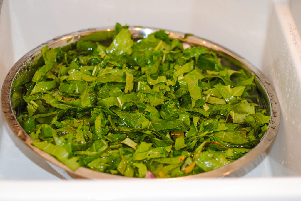 turnip greens in a bowl 