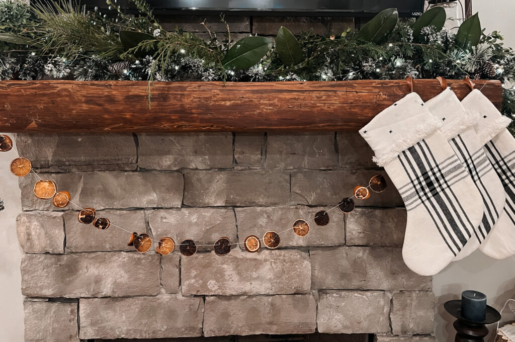 Dried orange slice garland for Natural Christmas decor 