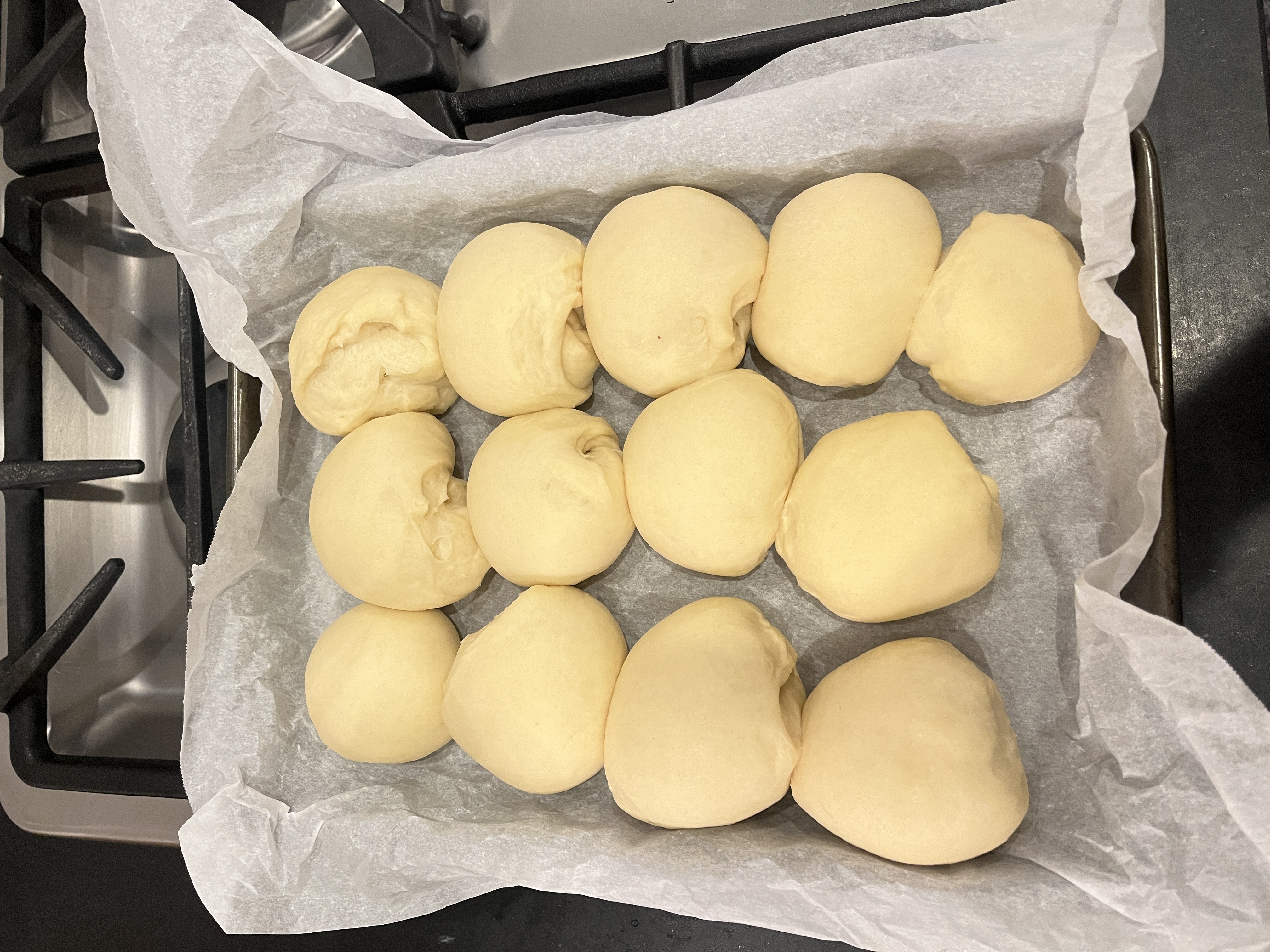 Sourdough Rolls after second rise 