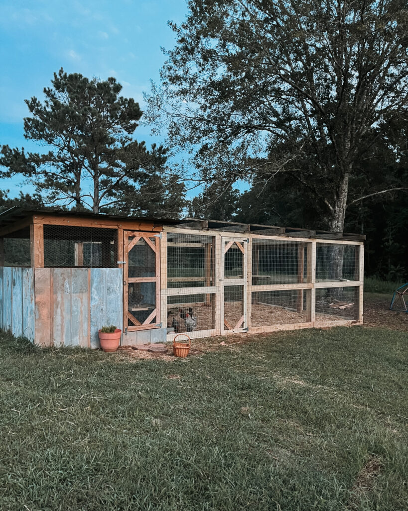 Chicken coop with new covered run