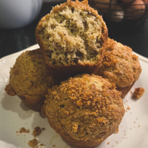 Sourdough discard banana nut muffins