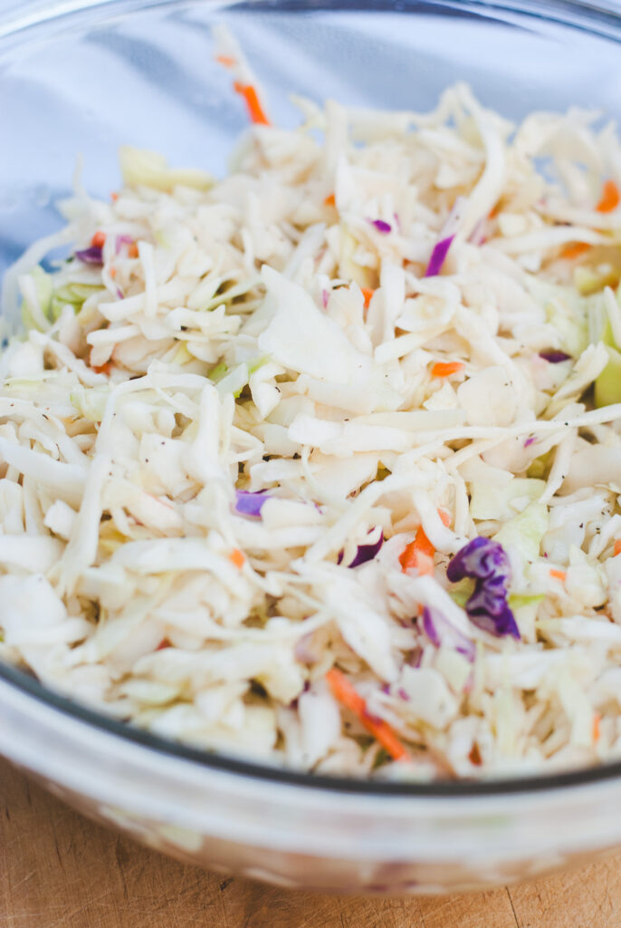 Coleslaw with apple cider vinegar no mayo 