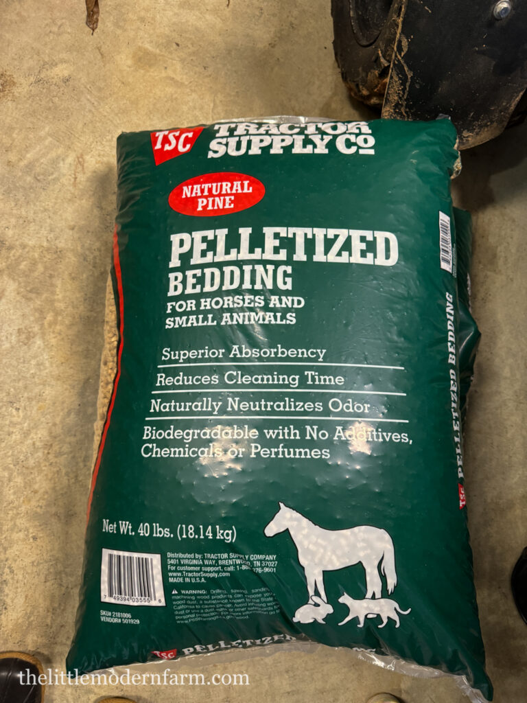 photo of pelletized bedding bag