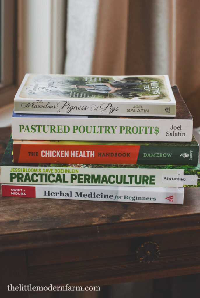 Various books on a table 