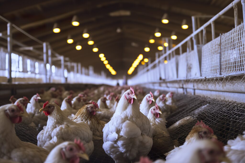 Chickens in chicken house 