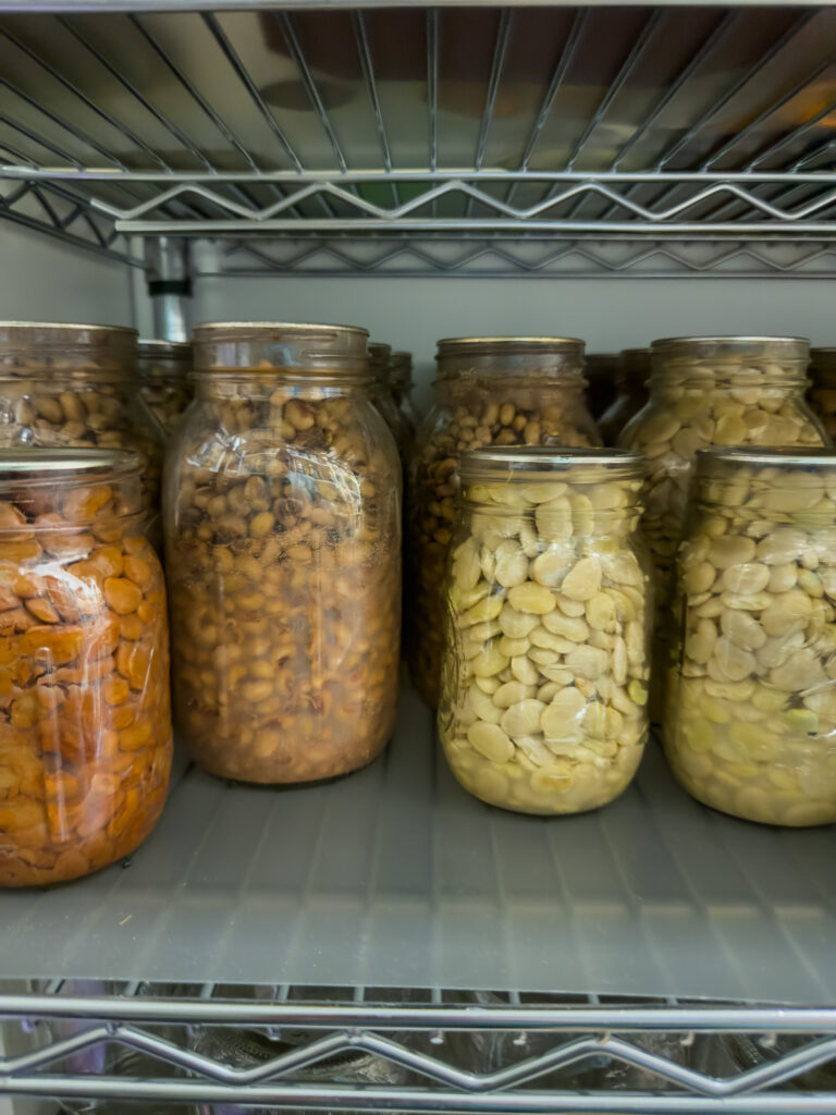 jars of canned vegetables 