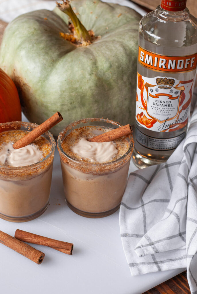 Caramel flavored vodka and pumpkin White Russians