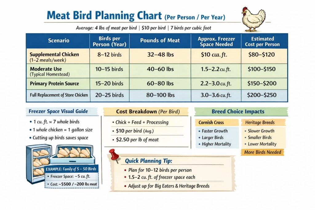 Freezer space for meat chickens 